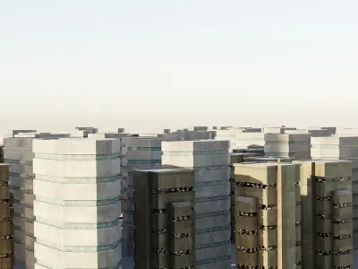 Sci-fi City Buildings 01 Low-poly 3D model