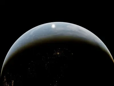 Realistic Earth from space 3D model