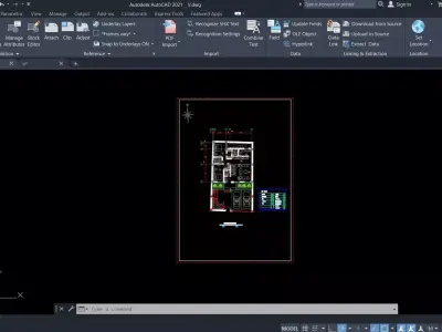 Modern Residential Ground Floor Plan with Parking Free 3D model