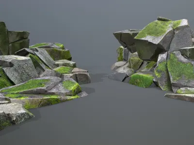 Rock Set Low-poly 3D model 46