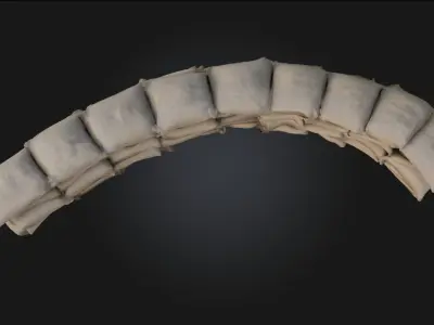 Sandbag Fortification Defensive Barrier Mode 3D model