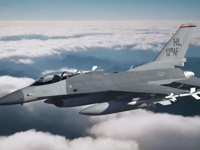  Fighter F-16 with Missile Launcher LAU-129 