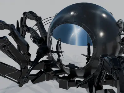 Robot Spider Low-poly 3D model by strikq
