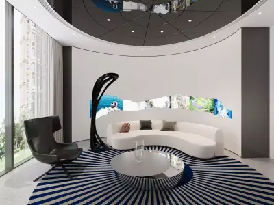 Contemporary Creamy Lounge 3D model