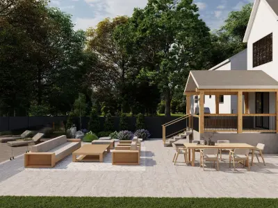 Garden Landscape 3D Model - SketchUp and Lumion Scene 3D model 3D model