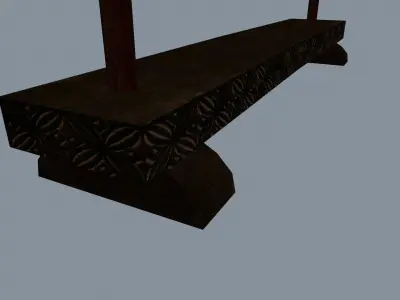 Asian gong Low-poly 3D model