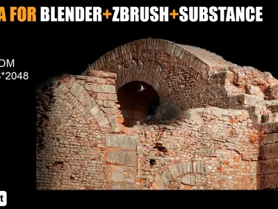 30 Real Stone Alpha Brushes-Blender Alpha Brush - Zbrush Brush 3D model