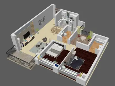 High details floorplan 3D model