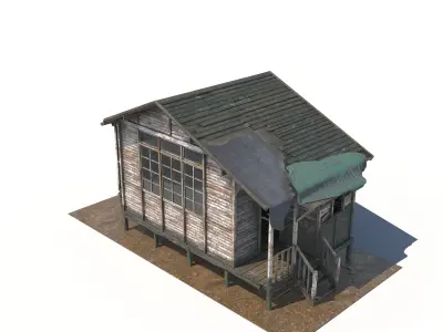 Abandoned Wooden Cabin 3D model