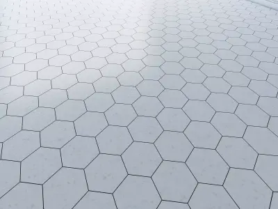 Hexagon tile 3 types Free low-poly 3D model