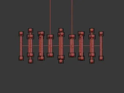 Meurice Rectangular Chandelier 3D model