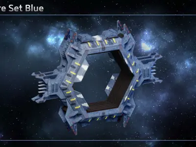 Progenitor Spaceship Jumpgate Low-poly 3D model