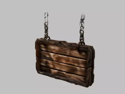 Rustic signboard Free low-poly 3D model