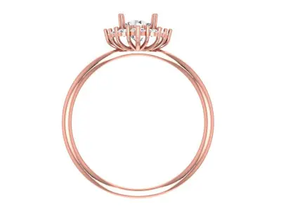 Solitaire Women Light Weight Band Ring 3D print model