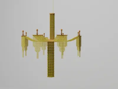 Gold Chandelier 3D model get