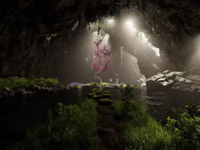 Sacred Tree Scene 3D model