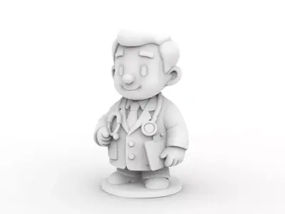 Cartoon Doctor 3D Printable 3D print model buy