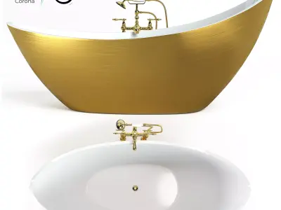 Bathtube with Shower 03 3D model