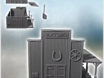 Futuristic western blacksmith and farrier 18 - Future Sci-Fi SF  3D print model