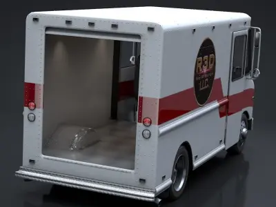 Delivery Truck Rigged C4D 3D model