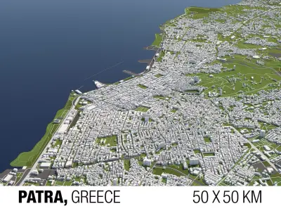 Patra Greece 50x50km 3D model