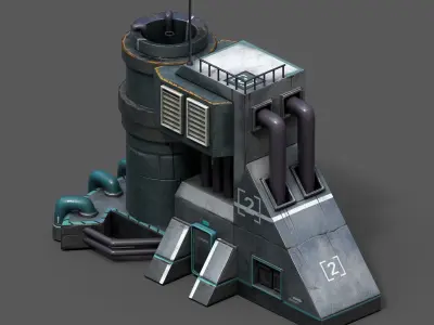 Scifi exterior skyscraper sci fi scifi cyberpunk bildings  Low-poly 3D model