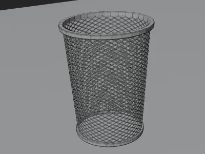 Metal Wire Paper Bin Trash Can Free 3D model