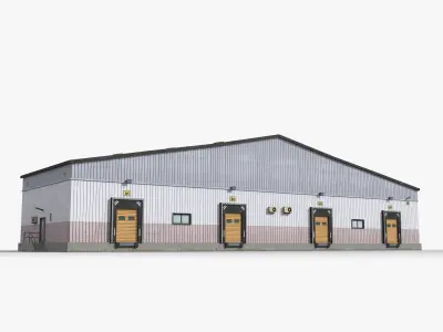 Factory x28 Low-poly 3D model