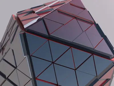 Sci Fi Platonic Shape Triangle Low-poly 3D model 2019 3D model