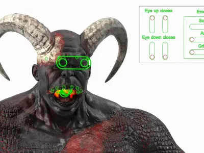  Infernal Muscular Demon Humanoid Dark Rigged 