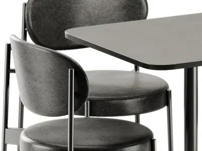 Casual Square Table by Bene and Series 430 Chair by Verner 3D model