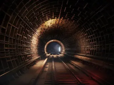 Railway tunnel Low-poly 3D model