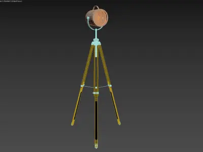 Floor lamp on tripod spot light 3D model