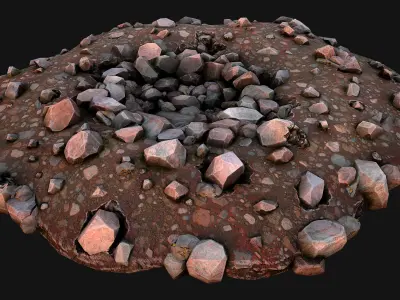 Gold Ore Deposits Environments for Mine Low-poly 3D model