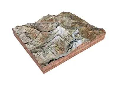 Aconcagua Mountain Argentina 3D model