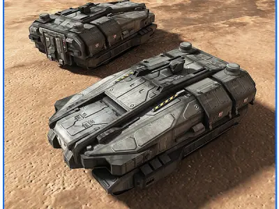 SciFi Army Ground Units 01 Low-poly 3D model
