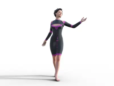 Hot Sci-Fi Outfit Clothing Dress Low-poly 3D model