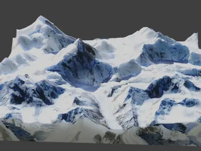 K2 Mountain Low-poly 3D model