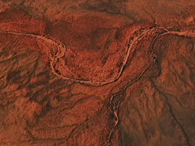 Mars Surface Mountain Terrain Landscape Desert PBR 11 Low-poly 3D model