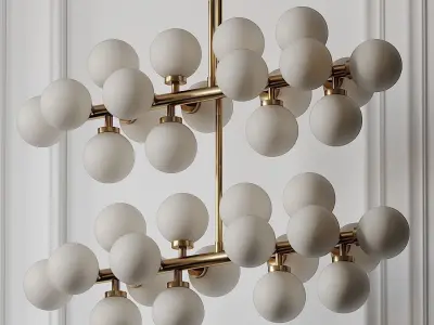 CWI Lighting Arya 16-Light Satin Gold Chandelier 3D model
