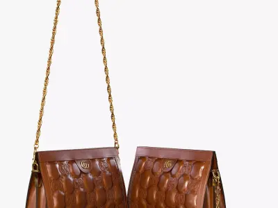 GG matelasse leather shoulder bag Light brown 3D model