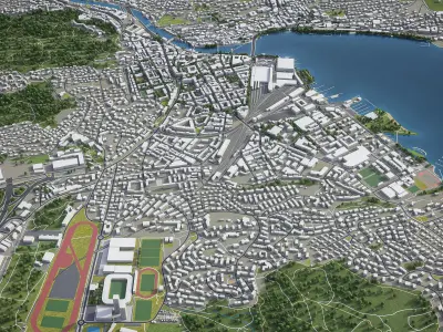 Lucerne - 3D City Model Low-poly 3D model