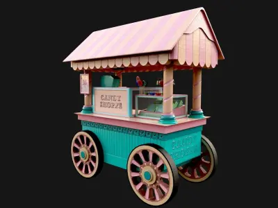 Candy Cart Low-poly 3D model