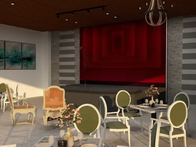 MEDITERRANEAN THEMED RESTAURANT Low-poly 3D model
