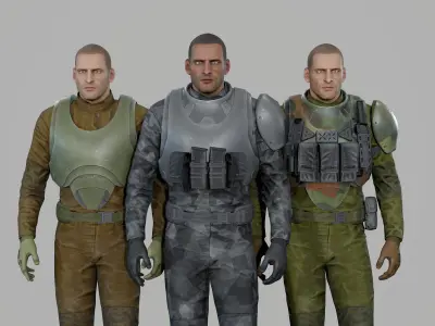 Sci-fi Trooper Low-poly 3D model