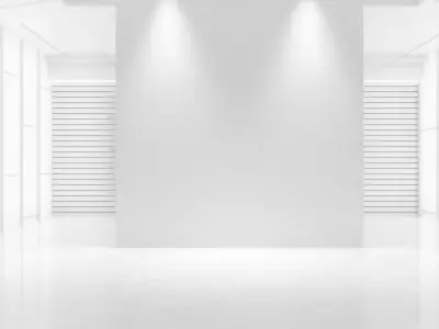 White Base Showroom - 3 Scenes Pack Low-poly 3D model