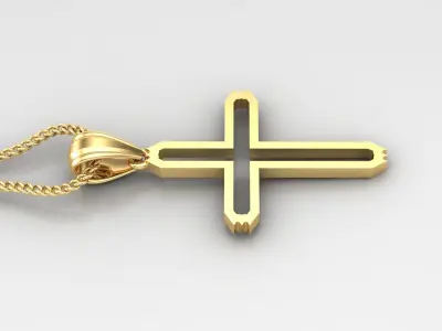 High Cross Pendant Light Gold 18K 4CP026 3D print model