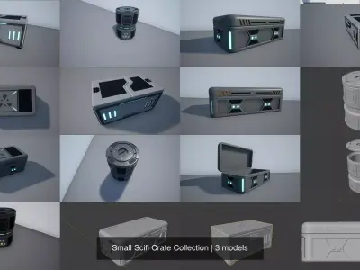 Small Scifi Crate Collection 3D Model Pack