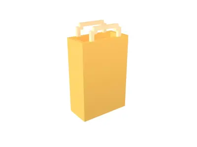 Voxel Plastic Bag v1 001 Low-poly 3D model