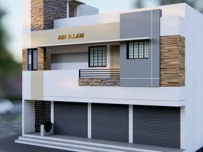 House  With Shop 3D model